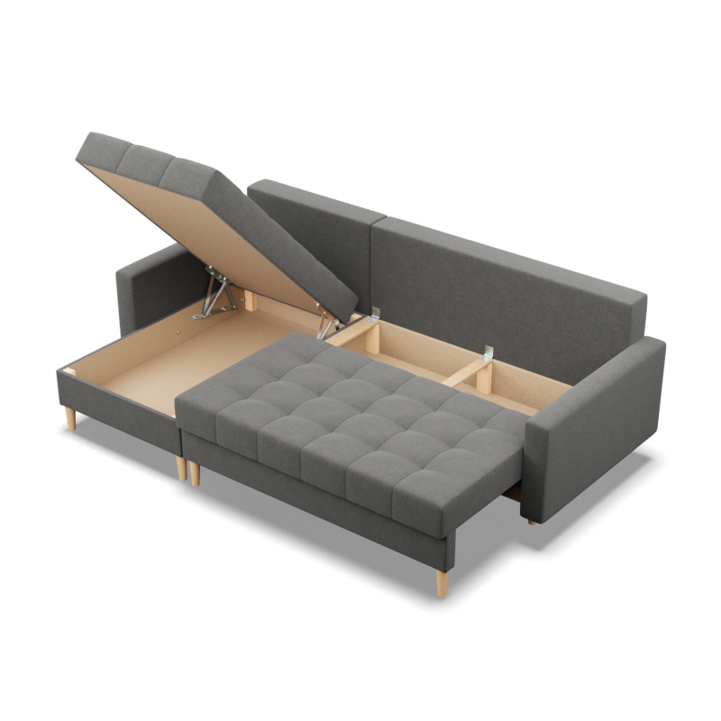 Corner sofa ELMA LL, Filling - Foam, Color - DARK GRAY Corner sofa ELMA LL, Filling - Foam, Color - DARK GRAY