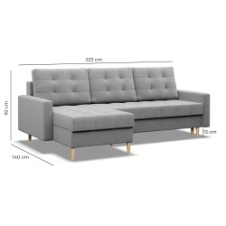 ELMA LL Corner Sofa, Filling - Spring, Color - GRAY ELMA LL Corner Sofa, Filling - Spring, Color - GRAY