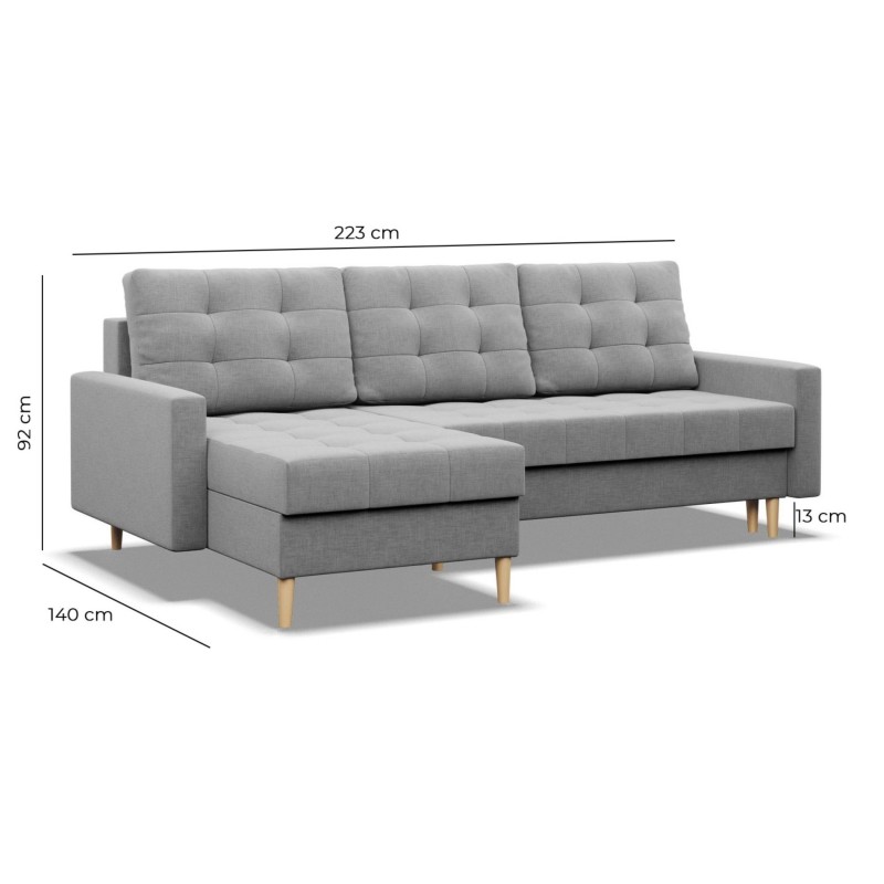 ELMA LL Corner Sofa, Filling - Spring, Color - GRAY ELMA LL Corner Sofa, Filling - Spring, Color - GRAY