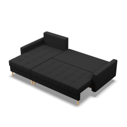 Corner Sofa ELMA LL, Filling - Spring, Color - BLACK Corner Sofa ELMA LL, Filling - Spring, Color - BLACK