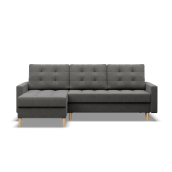 Corner Sofa ELMA LL, Filling - Spring, Color - DARK GRAY Corner Sofa ELMA LL, Filling - Spring, Color - DARK GRAY