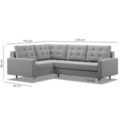 ELMA LO Corner Sofa, Filling - Foam, Side - LEFT, Color - GRAY ELMA LO Corner Sofa, Filling - Foam, Side - LEFT, Color - GRAY