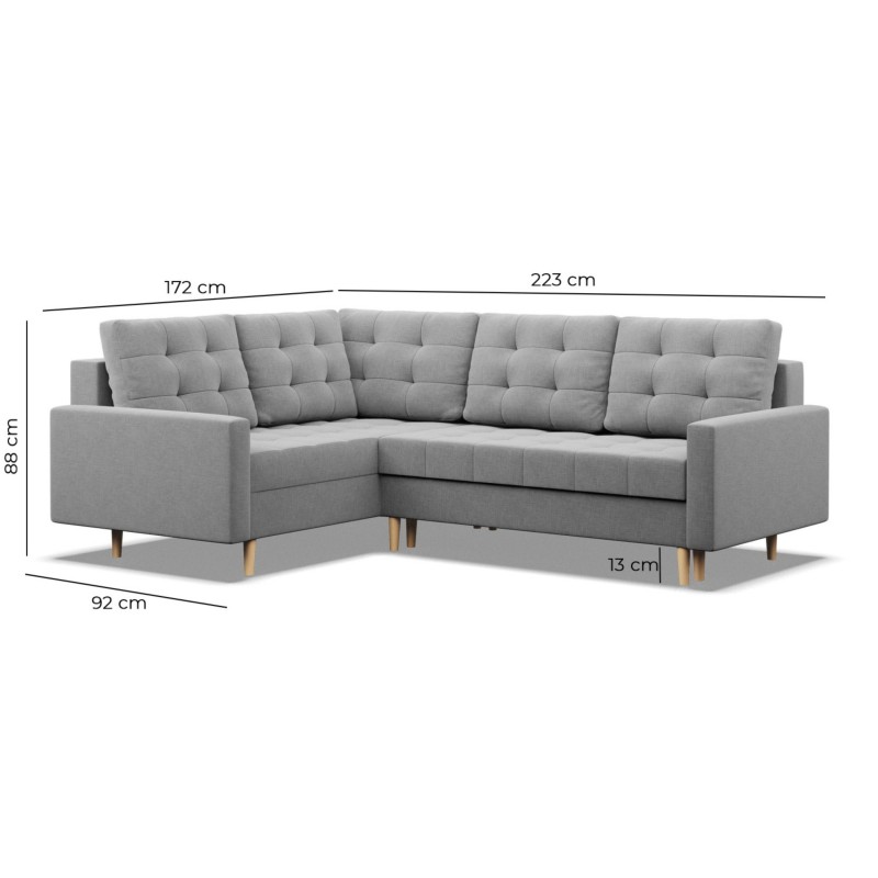 ELMA LO Corner Sofa, Filling - Foam, Side - LEFT, Color - GRAY ELMA LO Corner Sofa, Filling - Foam, Side - LEFT, Color - GRAY