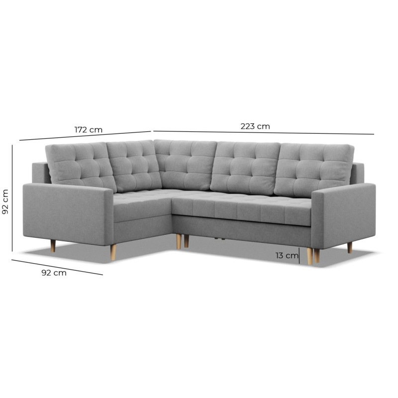 ELMA LO Corner Sofa, Filling - Foam, Side - LEFT, Color - GRAY ELMA LO Corner Sofa, Filling - Foam, Side - LEFT, Color - GRAY