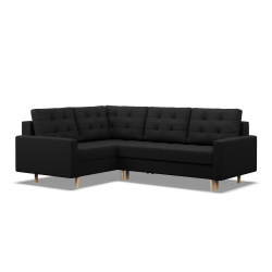 Corner Sofa ELMA LO, Filling - Foam, Side - LEFT, Color - BLACK Corner Sofa ELMA LO, Filling - Foam, Side - LEFT, Color - BLACK