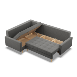 ELMA LO Corner Sofa, Filling - Foam, Side - LEFT, Color - DARK GRAY ELMA LO Corner Sofa, Filling - Foam, Side - LEFT, Color - DARK GRAY