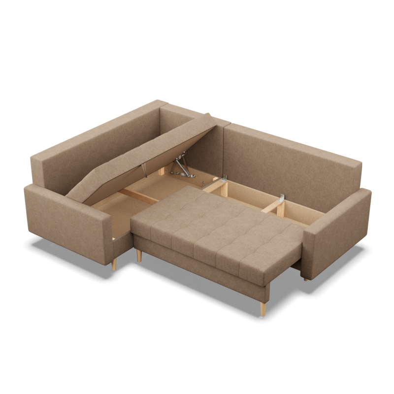 ELMA LO Corner Sofa, Filling - Foam, Side - LEFT, Color - CAPPUCCINO ELMA LO Corner Sofa, Filling - Foam, Side - LEFT, Color - CAPPUCCINO