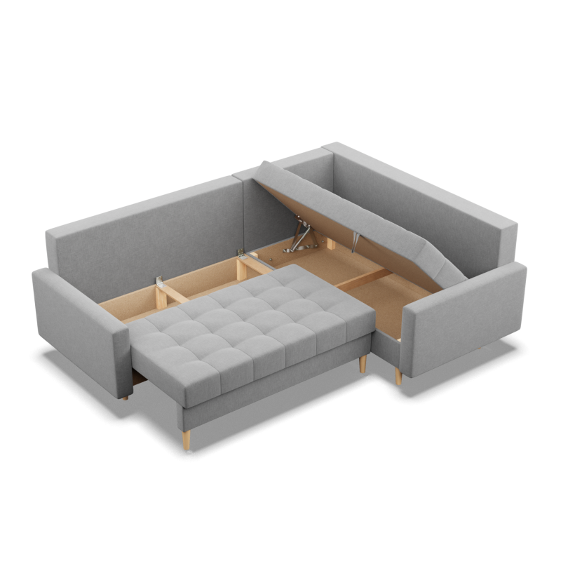 ELMA LO Corner Sofa, Filling - Foam, Side - RIGHT, Color - GRAY ELMA LO Corner Sofa, Filling - Foam, Side - RIGHT, Color - GRAY