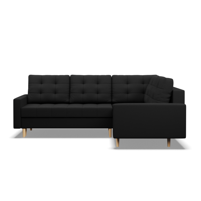 ELMA LO Corner Sofa, Filling - Foam, Side - RIGHT, Color - BLACK ELMA LO Corner Sofa, Filling - Foam, Side - RIGHT, Color - BLACK