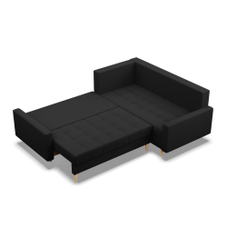 ELMA LO Corner Sofa, Filling - Foam, Side - RIGHT, Color - BLACK ELMA LO Corner Sofa, Filling - Foam, Side - RIGHT, Color - BLACK