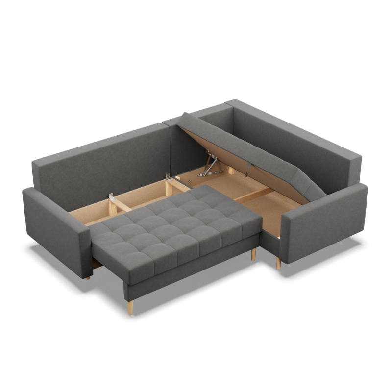 Corner Sofa ELMA LO, Filling - Foam, Side - RIGHT, Color - DARK GRAY Corner Sofa ELMA LO, Filling - Foam, Side - RIGHT, Color - DARK GRAY