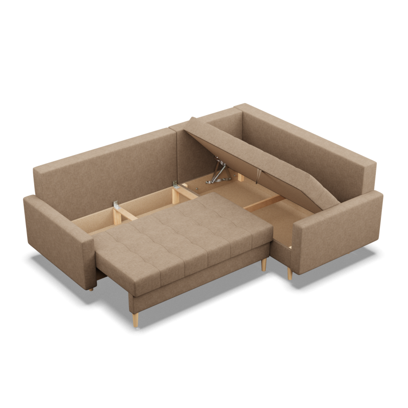 ELMA LO Corner Sofa, Filling - Foam, Side - RIGHT, Color - CAPPUCCINO ELMA LO Corner Sofa, Filling - Foam, Side - RIGHT, Color - CAPPUCCINO
