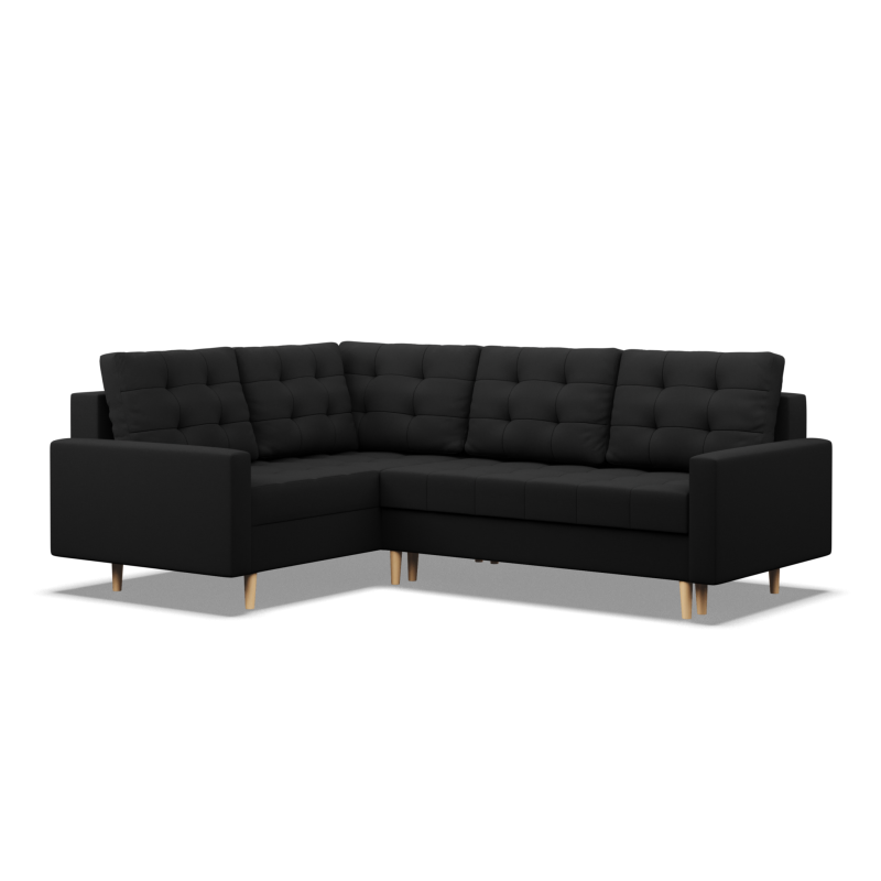 Corner Sofa ELMA LO, Filling - Spring, Side - LEFT, Color - BLACK Corner Sofa ELMA LO, Filling - Spring, Side - LEFT, Color - BLACK