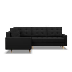 Corner Sofa ELMA LO, Filling - Spring, Side - LEFT, Color - BLACK Corner Sofa ELMA LO, Filling - Spring, Side - LEFT, Color - BLACK