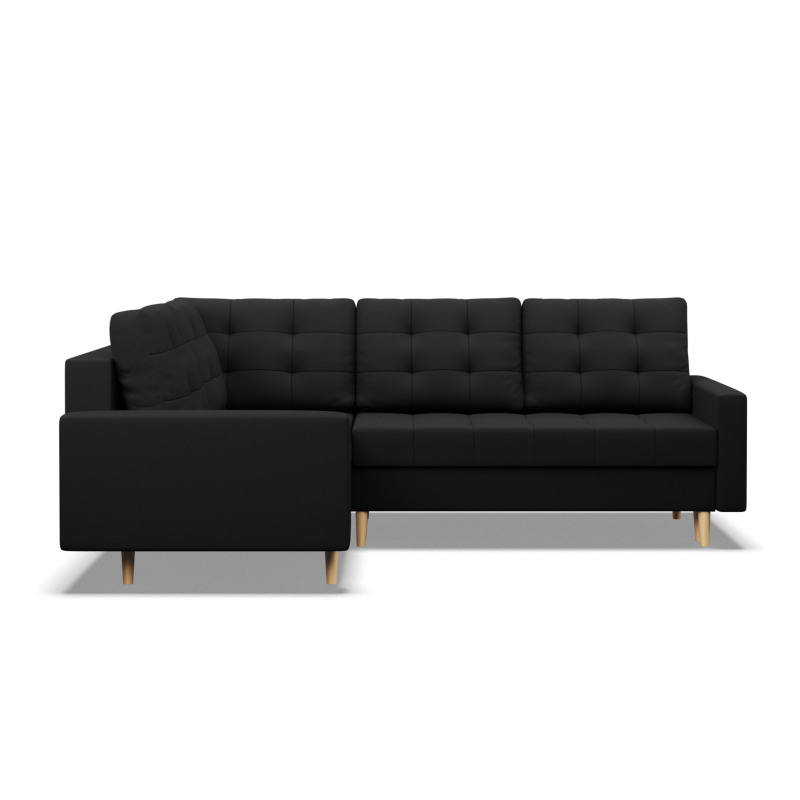 Corner Sofa ELMA LO, Filling - Spring, Side - LEFT, Color - BLACK Corner Sofa ELMA LO, Filling - Spring, Side - LEFT, Color - BLACK
