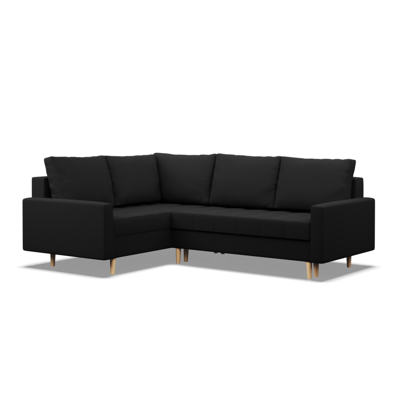Corner Sofa ELMA LO, Filling - Spring, Side - LEFT, Color - BLACK Corner Sofa ELMA LO, Filling - Spring, Side - LEFT, Color - BLACK