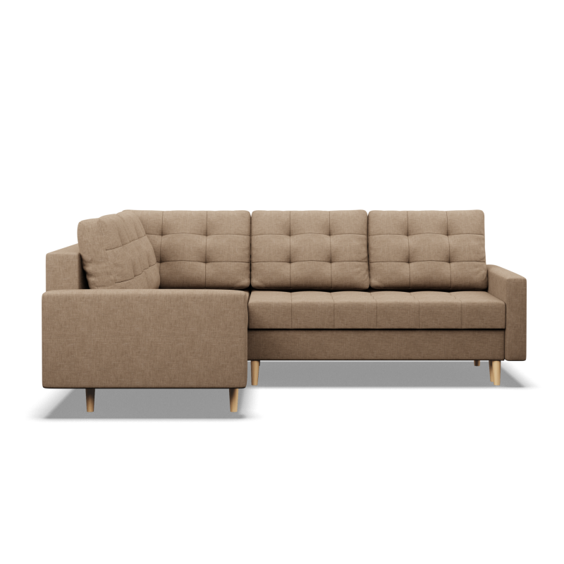 Corner Sofa ELMA LO, Filling - Spring, Side - LEFT, Color - CAPPUCCINO Corner Sofa ELMA LO, Filling - Spring, Side - LEFT, Color - CAPPUCCINO