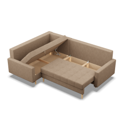 Corner Sofa ELMA LO, Filling - Spring, Side - LEFT, Color - CAPPUCCINO Corner Sofa ELMA LO, Filling - Spring, Side - LEFT, Color - CAPPUCCINO