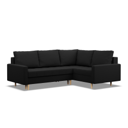 ELMA LO Corner Sofa, Filling - Spring, Side - RIGHT, Color - BLACK ELMA LO Corner Sofa, Filling - Spring, Side - RIGHT, Color - BLACK