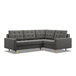 Corner Sofa ELMA LO, Filling - Spring, Side - RIGHT, Color - DARK GRAY