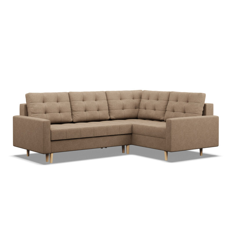 ELMA LO Corner Sofa, Filling - Spring, Side - RIGHT, Color - CAPPUCCINO
