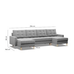 ELMA ULL Corner Sofa, Filling - Foam, Color - BLACK ELMA ULL Corner Sofa, Filling - Foam, Color - BLACK