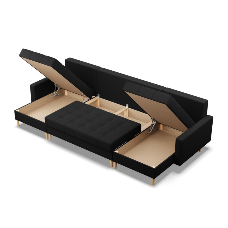 ELMA ULL Corner Sofa, Filling - Foam, Color - BLACK ELMA ULL Corner Sofa, Filling - Foam, Color - BLACK