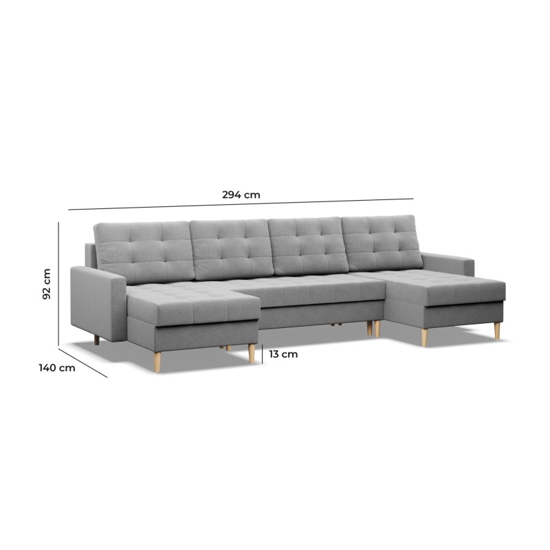 ELMA ULL Corner Sofa, Filling - Spring, Color - GRAY ELMA ULL Corner Sofa, Filling - Spring, Color - GRAY