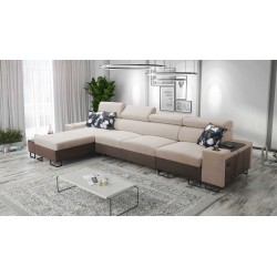 Prestige XII Mini Corner Sofa with Sleeping Function and USB Port, Soft Touch Fabric, Freya 210.04 + Tauro 8202 | Your Comfort P