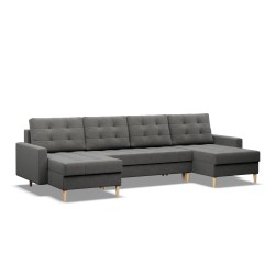 ELMA ULL Corner Sofa, Filling - Spring, Color - DARK GRAY