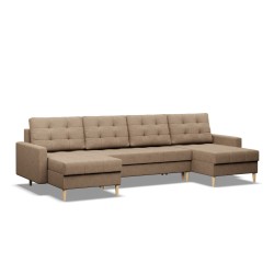ELMA ULL Corner Sofa, Filling - Spring, Color - CAPPUCCINO