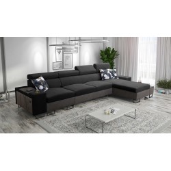 Prestige XII Mini Corner Sofa with Sleeping Function and USB Port, Soft Touch Fabric, Freya 210.25 + Tauro 8207 | Your Comfort P