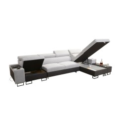 Narożnik Prestige XII Mini z funkcją spania i portem usb tkanina Freya 210.24 + Tauro 8207 Narożnik Prestige XII Mini z funkcją spania i portem usb tkanina Freya 210.24 + Tauro 8207
