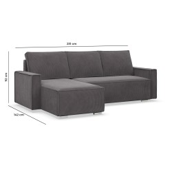 Corner Sofa NOTO, Color - DARK GRAY - Poso 022 Corner Sofa NOTO, Color - DARK GRAY - Poso 022