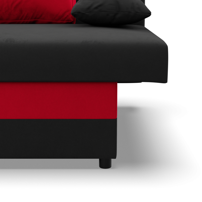 NOLA Sofa, Filling - Foam, Color - BLACK + RED NOLA Sofa, Filling - Foam, Color - BLACK + RED