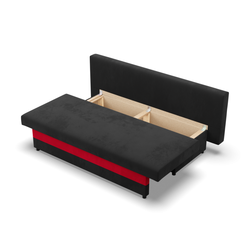 NOLA Sofa, Filling - Foam, Color - BLACK + RED NOLA Sofa, Filling - Foam, Color - BLACK + RED