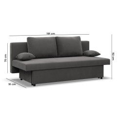NOLA Sofa, Filling - Spring, Color - BLACK + WHITE NOLA Sofa, Filling - Spring, Color - BLACK + WHITE