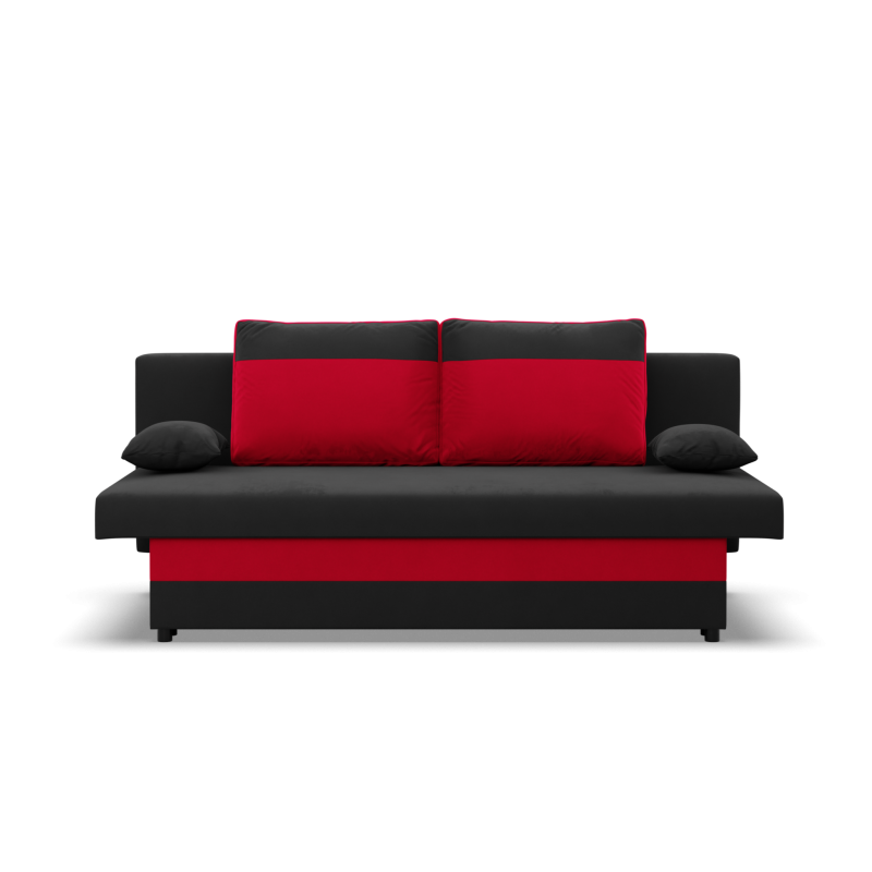 Sofa NOLA, Filling - Spring, Color - BLACK + RED Sofa NOLA, Filling - Spring, Color - BLACK + RED