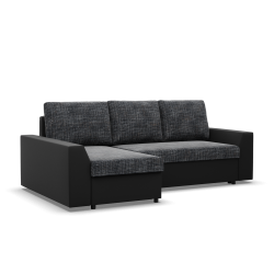 LUGO Corner Sofa, Color - ASH + BLACK