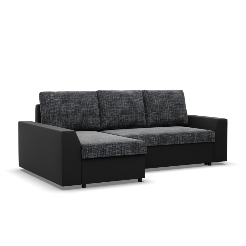 LUGO Corner Sofa, Color - ASH + BLACK
