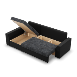 LUGO Corner Sofa, Color - ASH + BLACK LUGO Corner Sofa, Color - ASH + BLACK