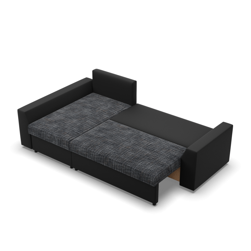 LUGO Corner Sofa, Color - ASH + BLACK LUGO Corner Sofa, Color - ASH + BLACK