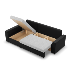 LUGO Corner Sofa, Color - GRAY + BLACK LUGO Corner Sofa, Color - GRAY + BLACK