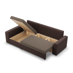 LUGO Corner Sofa, Color - CAPPUCCINO + BROWN LUGO Corner Sofa, Color - CAPPUCCINO + BROWN