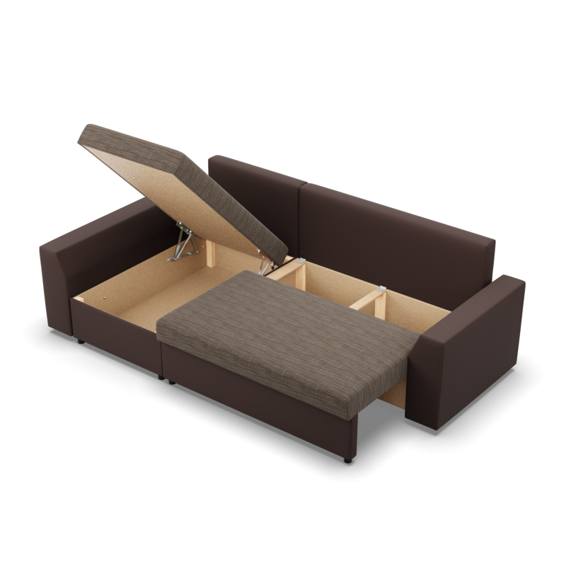 LUGO Corner Sofa, Color - CAPPUCCINO + BROWN LUGO Corner Sofa, Color - CAPPUCCINO + BROWN
