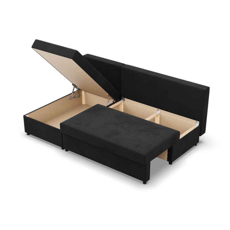 KEMI Corner Sofa, Filling - Foam, Side - LEFT, Color - BLACK KEMI Corner Sofa, Filling - Foam, Side - LEFT, Color - BLACK