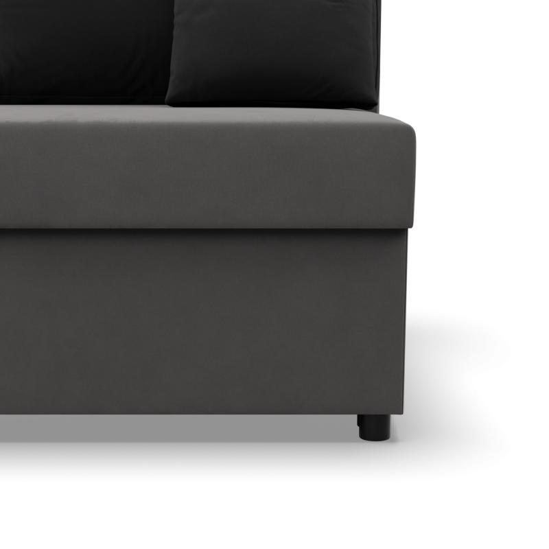 KEMI Corner Sofa, Filling - Foam, Side - LEFT, Color - GRAY + BLACK KEMI Corner Sofa, Filling - Foam, Side - LEFT, Color - GRAY + BLACK