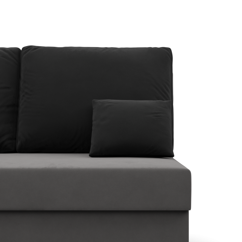 KEMI Corner Sofa, Filling - Foam, Side - LEFT, Color - GRAY + BLACK KEMI Corner Sofa, Filling - Foam, Side - LEFT, Color - GRAY + BLACK