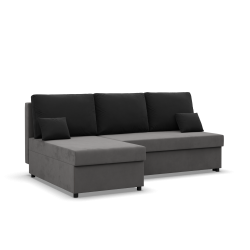 KEMI Corner Sofa, Filling - Foam, Side - LEFT, Color - GRAY + BLACK KEMI Corner Sofa, Filling - Foam, Side - LEFT, Color - GRAY + BLACK