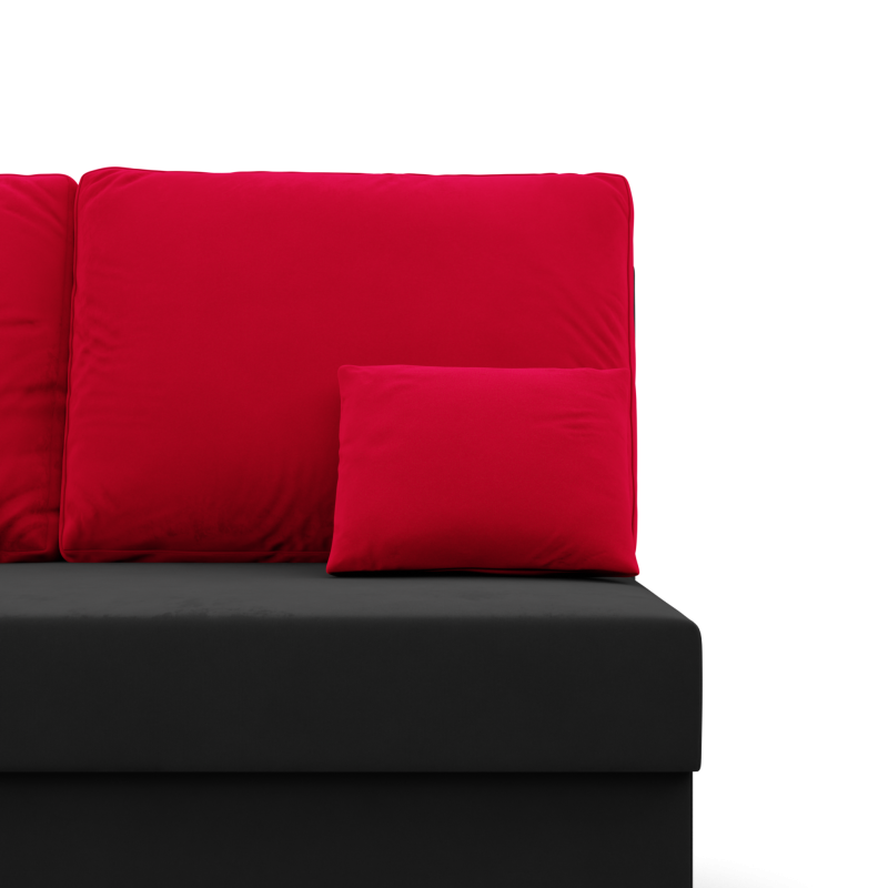 KEMI corner sofa, Filling - Foam, Side - LEFT, Color - BLACK + RED KEMI corner sofa, Filling - Foam, Side - LEFT, Color - BLACK + RED